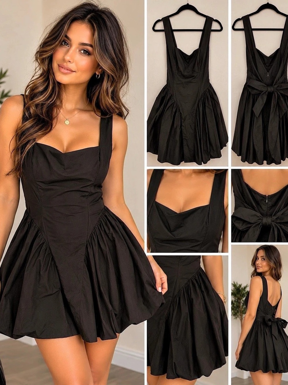 Lulus Better Bow-lieve It Black Skater Dress
